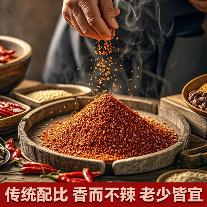 鲜辣椒面四合一辣椒面麻辣香辣柴火糊辣椒蘸水火锅串串烧烤蘸料