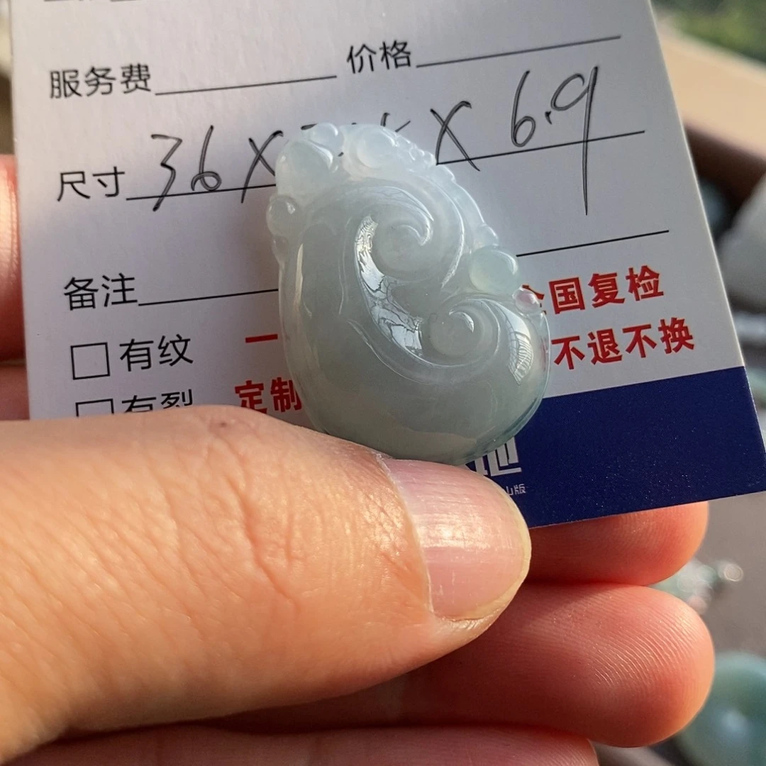 蟑***霸翡翠未镶嵌颈饰如意