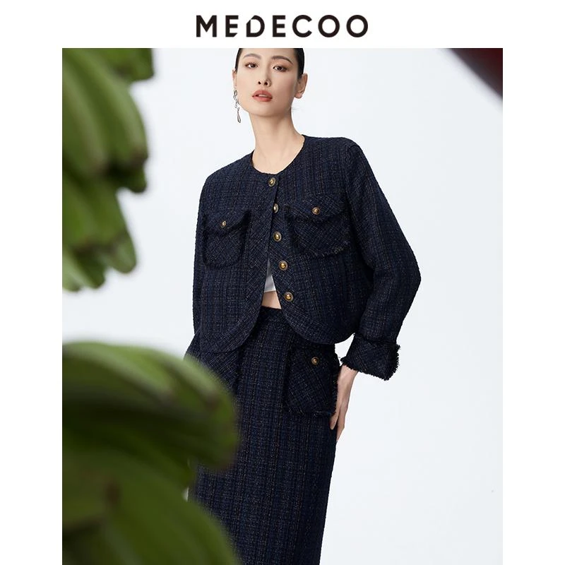 【妍妍专属】墨蒂珂2025新款花呢H版型知性优雅半身裙MJC70208