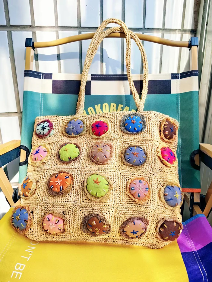 Z08拉菲草孤品四季通勤手提包