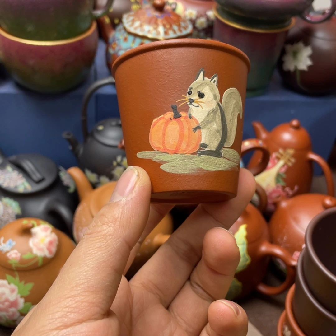 红泥茶杯紫砂主人杯80cc