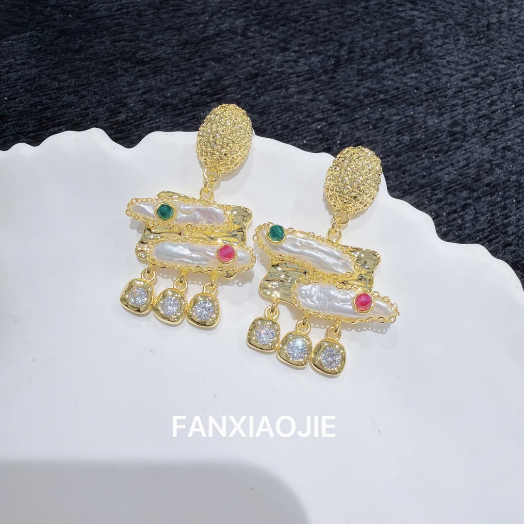 铜合金仿珍珠耳饰 轻奢范小姐奢牌D「国风耳环」高定耳环