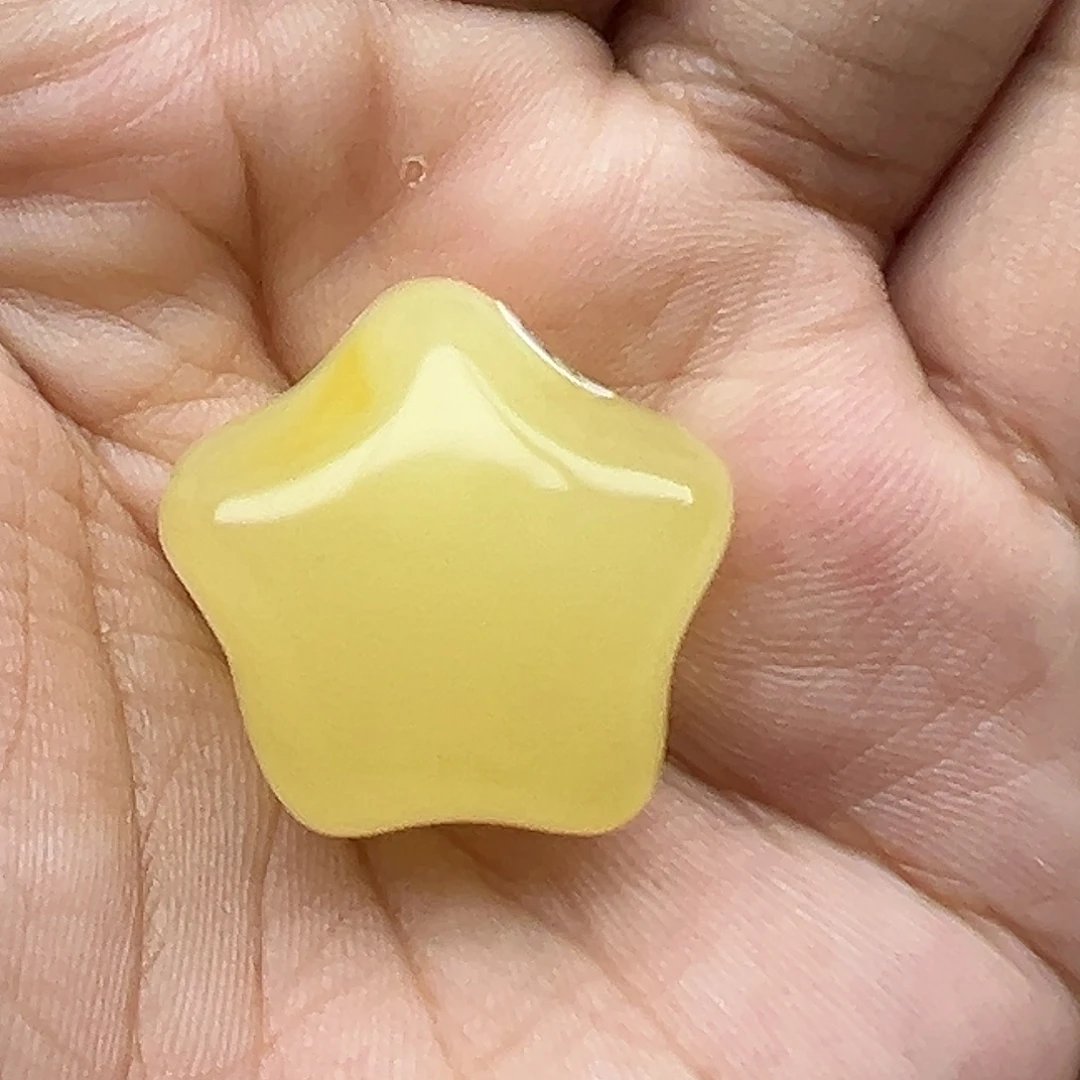 檀***歌琥珀未镶嵌珠宝奇石五角星打孔不退换