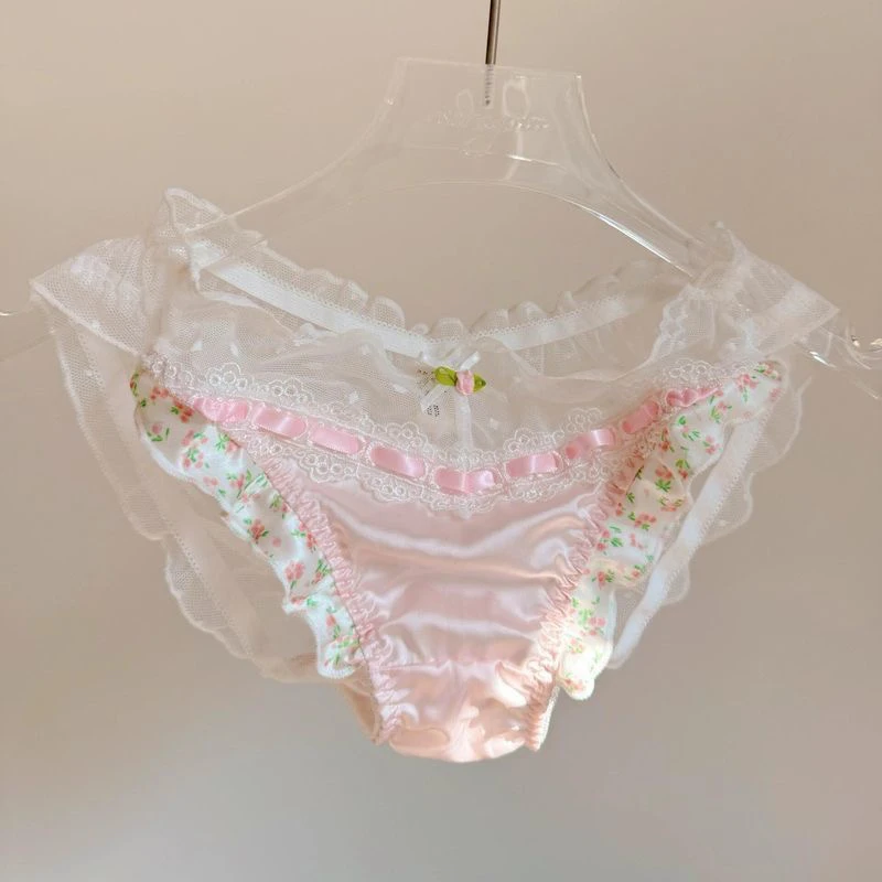 <玫瑰碎花> BI入!巨好穿法式田园风碎花蕾丝透气性感纯欲少女内裤