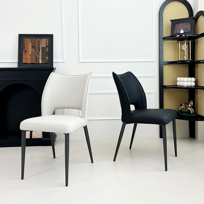 餐厅靠背椅意式轻奢软包餐椅家用餐椅极简岛台餐椅新款酒店洽谈椅