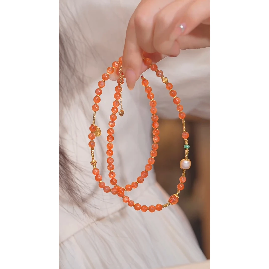 长石项链未镶嵌金太阳 卡4@@N2926