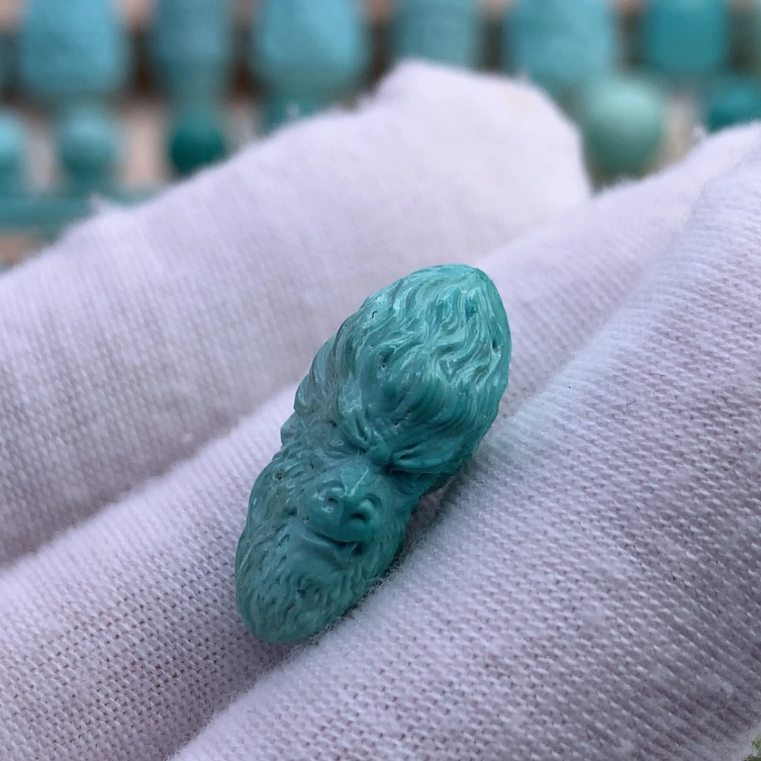 绿松石未镶嵌珠宝奇石原矿绿松石猴配饰