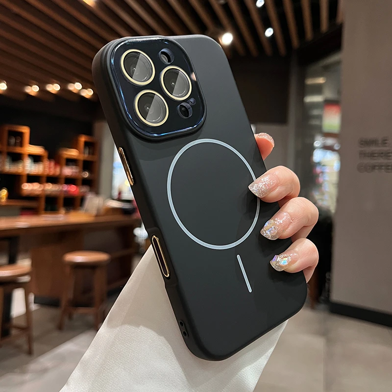 适用苹果16pro手机壳液态硅胶磁吸镜头全包带拍照按键ins男女高级