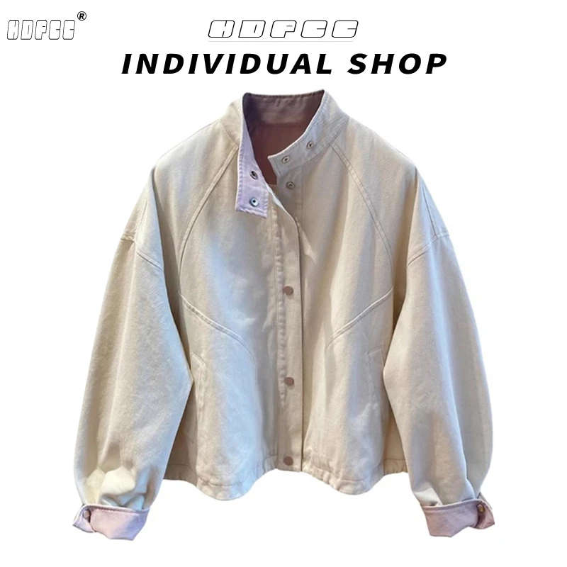 超好看设计感工装外套女装春秋季新款今年流行爆款拼色夹克上衣潮