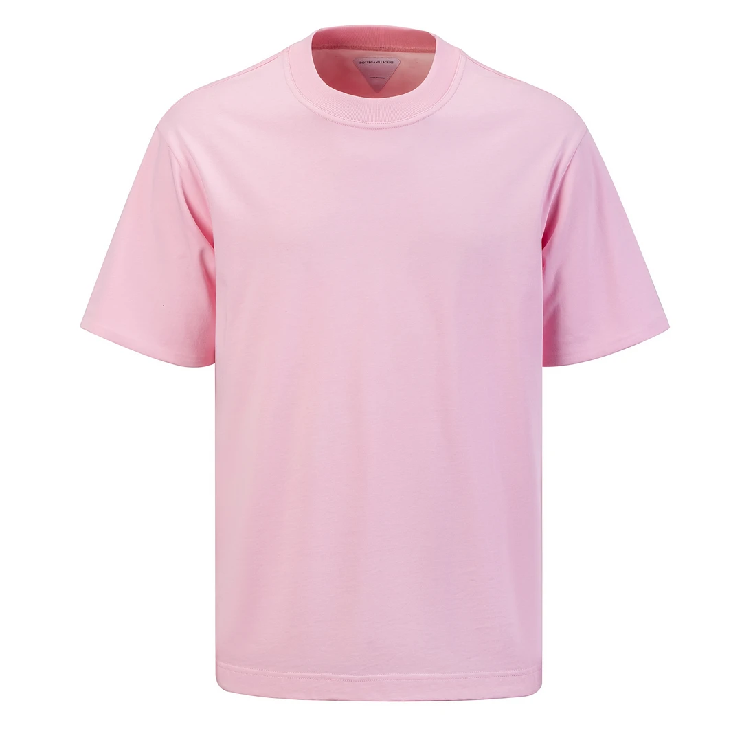 BOTTEGA夏季简约经典休闲百搭字母刺绣双层彩色圆领短袖纯棉T恤
