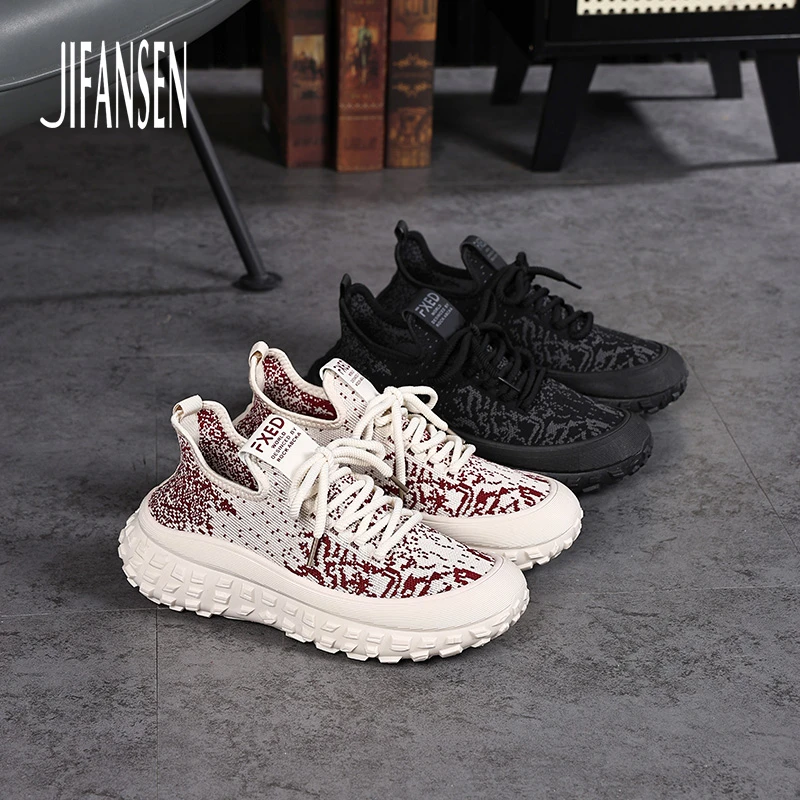 际梵森飞织潮流休闲鞋2025夏季新款时尚男鞋百搭潮流舒适跑步防滑