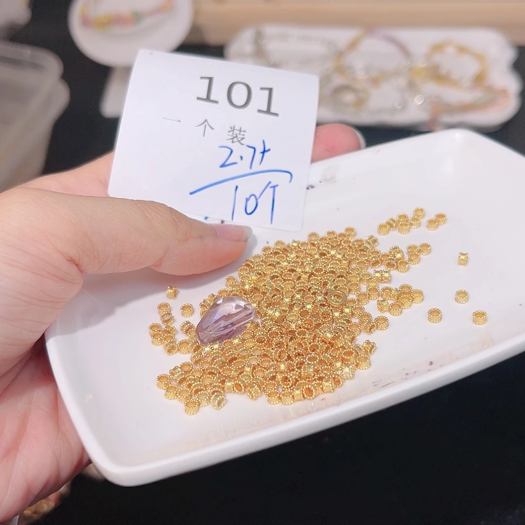 紫晶珠宝半成品银S925镀金镶嵌101