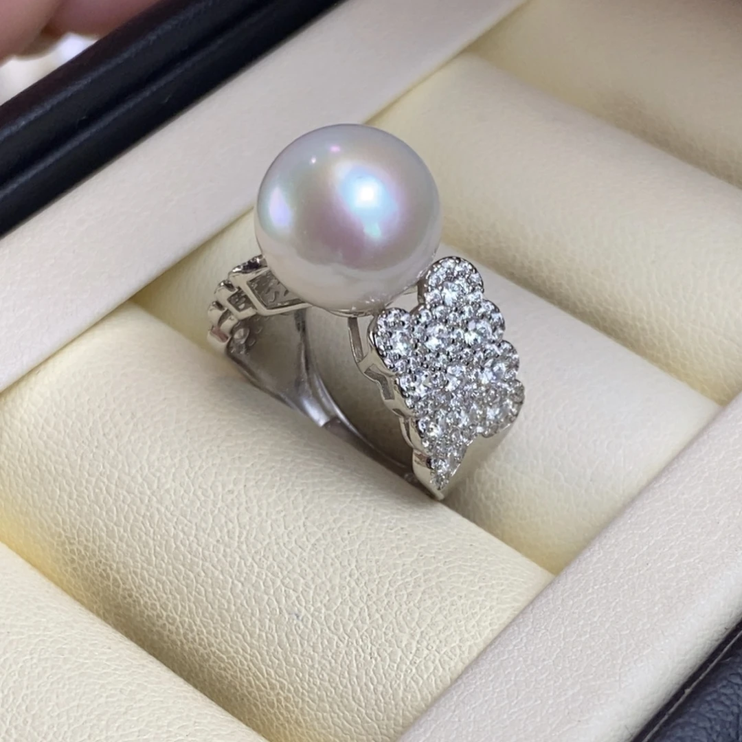 戒指淡水珍珠银S925镶嵌