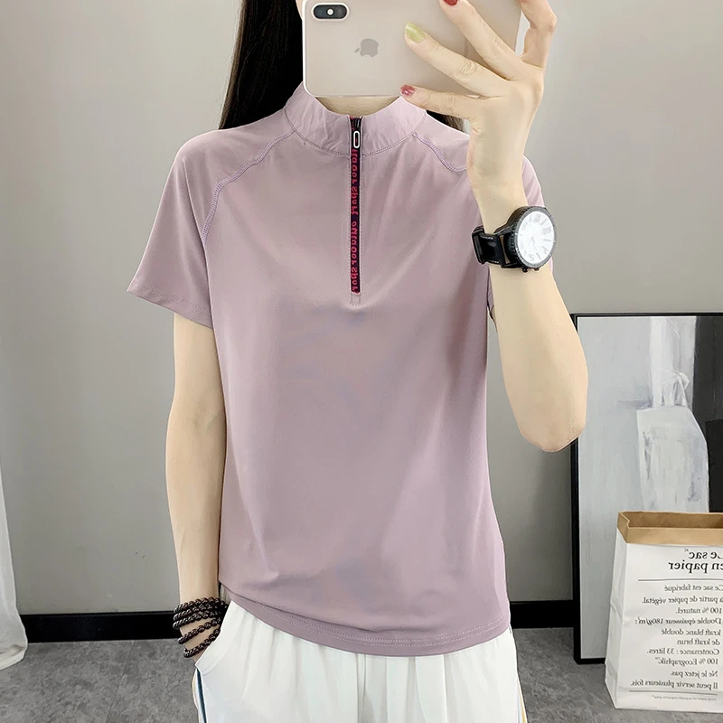 新款女速干短袖T恤上衣运动吸汗透气修身显瘦跑步徒步运动短袖