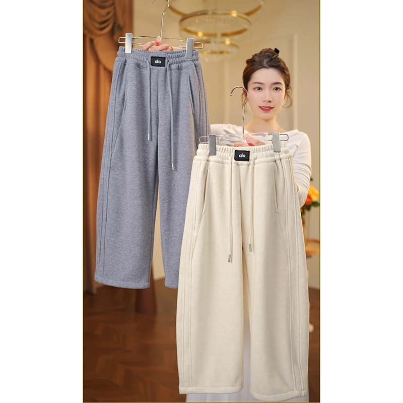 女童加绒裤子2025冬装新款中大童洋气秋冬纯棉休闲裤子3127