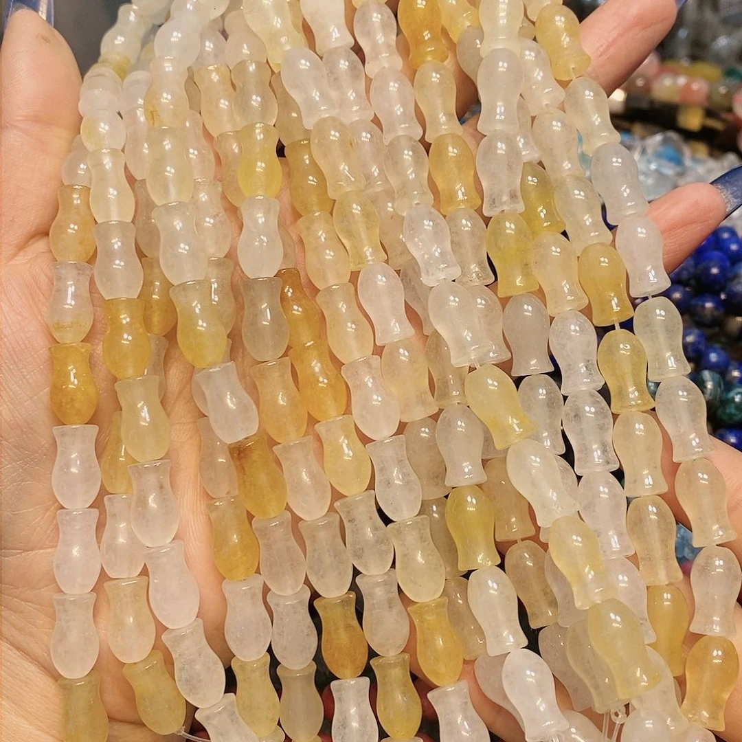 玛瑙/玉髓散珠8mm金丝玉花瓶一条