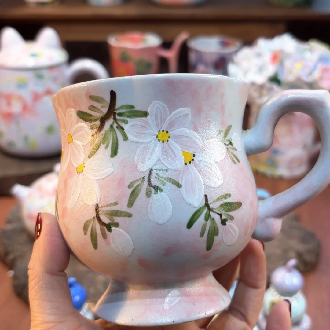 瓷片景德镇手绘高温釉下彩陶瓷茶具