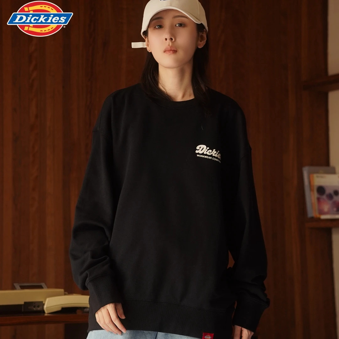 Dickies25秋冬新款情侣美式字母印花卫衣毛圈琥珀流光DK0A8D8S