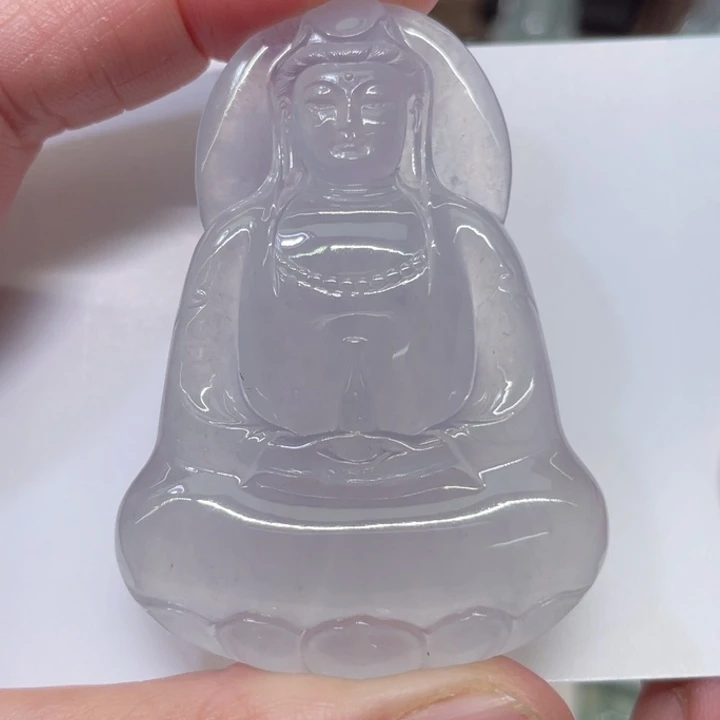 翡翠未镶嵌颈饰一刀切素衣观音