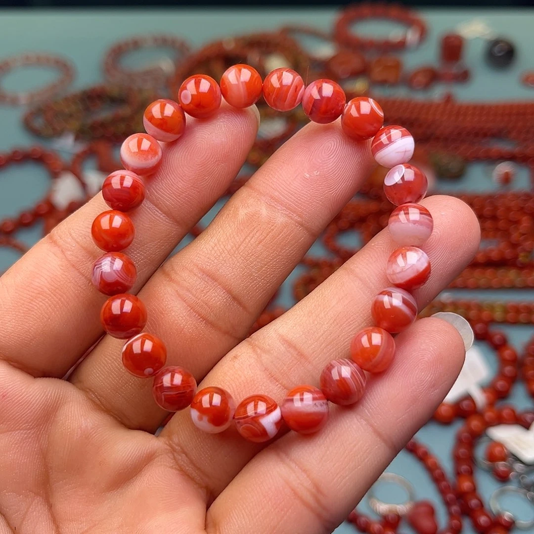南红玛瑙未镶嵌手链天眼卡8