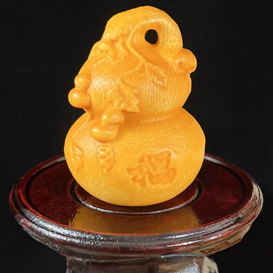 实心竹【福禄葫芦】龙血金丝竹雕刻手把件文玩手把件实心竹手把件