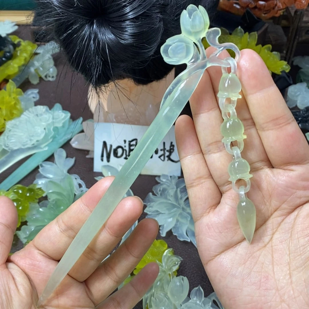 蛇纹石玉未镶嵌发饰