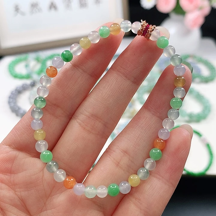未镶嵌手链翡翠手链4.5mm