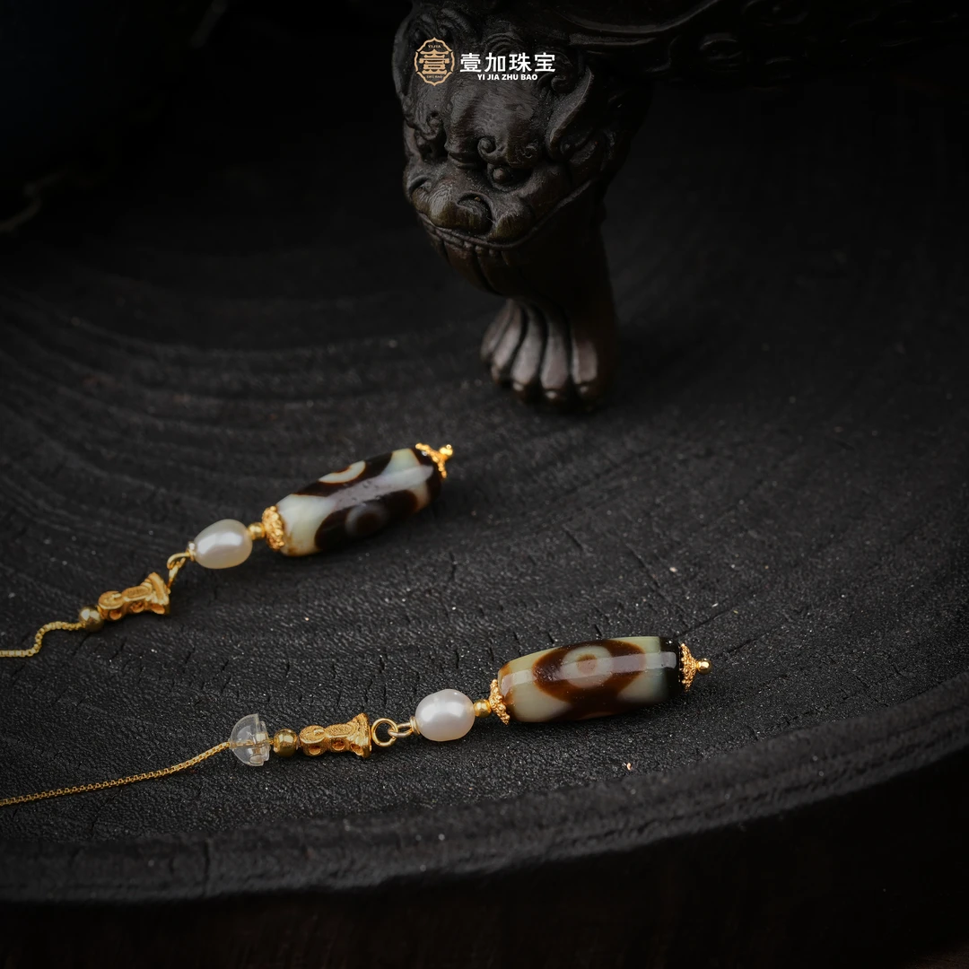 壹加师姐 | 手工设计三y玛瑙耳钩多样性发一对0180P