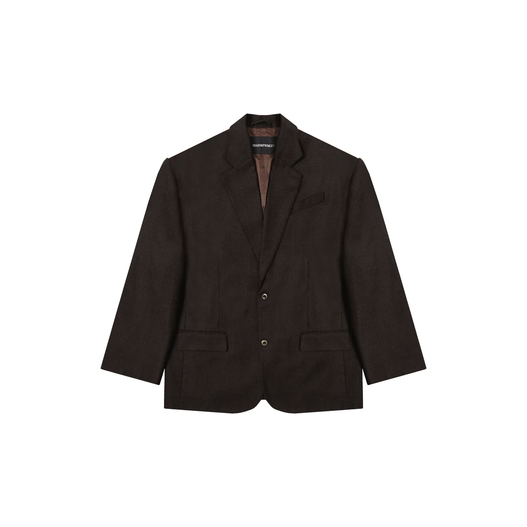 MASONPRINCE*Boutique系列 经典枪驳领 宽肩廓型精纺羊毛西装