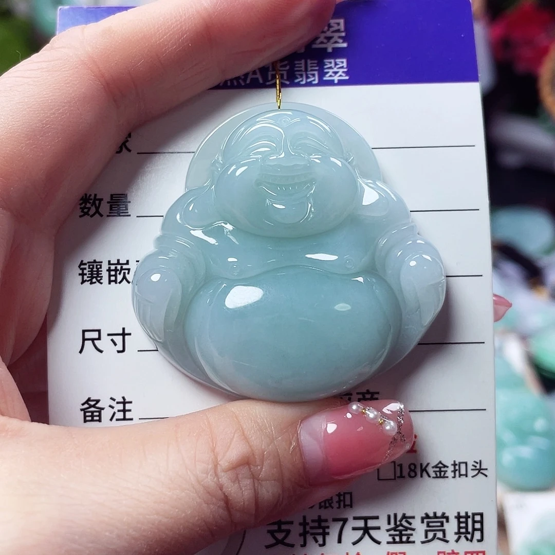 翡翠未镶嵌颈饰佛公13