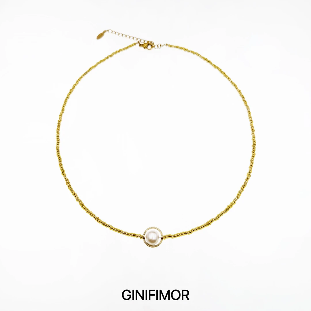 GINIFIMOR 铜项链 a570 新款百搭仿珍珠小众女时尚项链