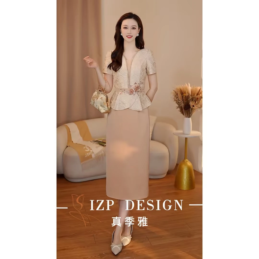 IZP【夏季焕新】真季雅<玫瑰之恋>新中式假两件连衣裙 PW73393