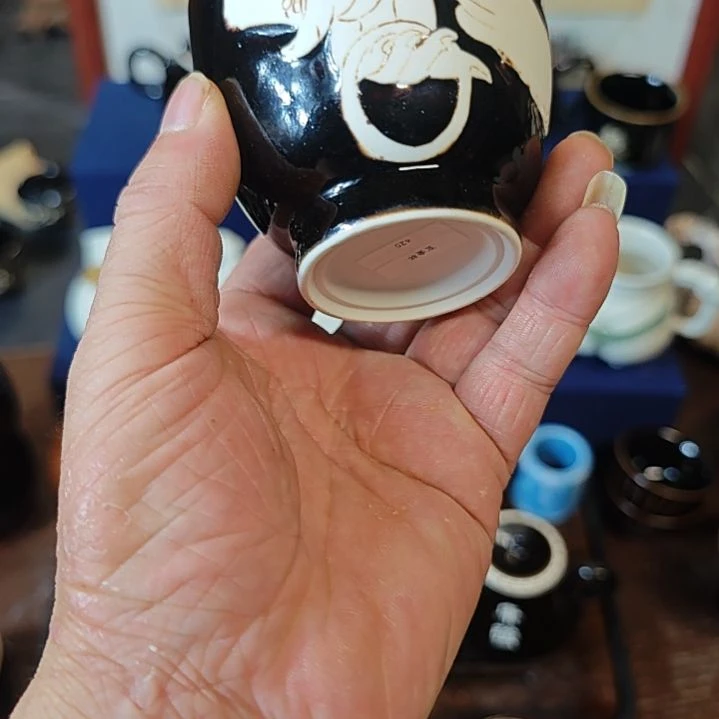 天然老黑釉斗笠盏