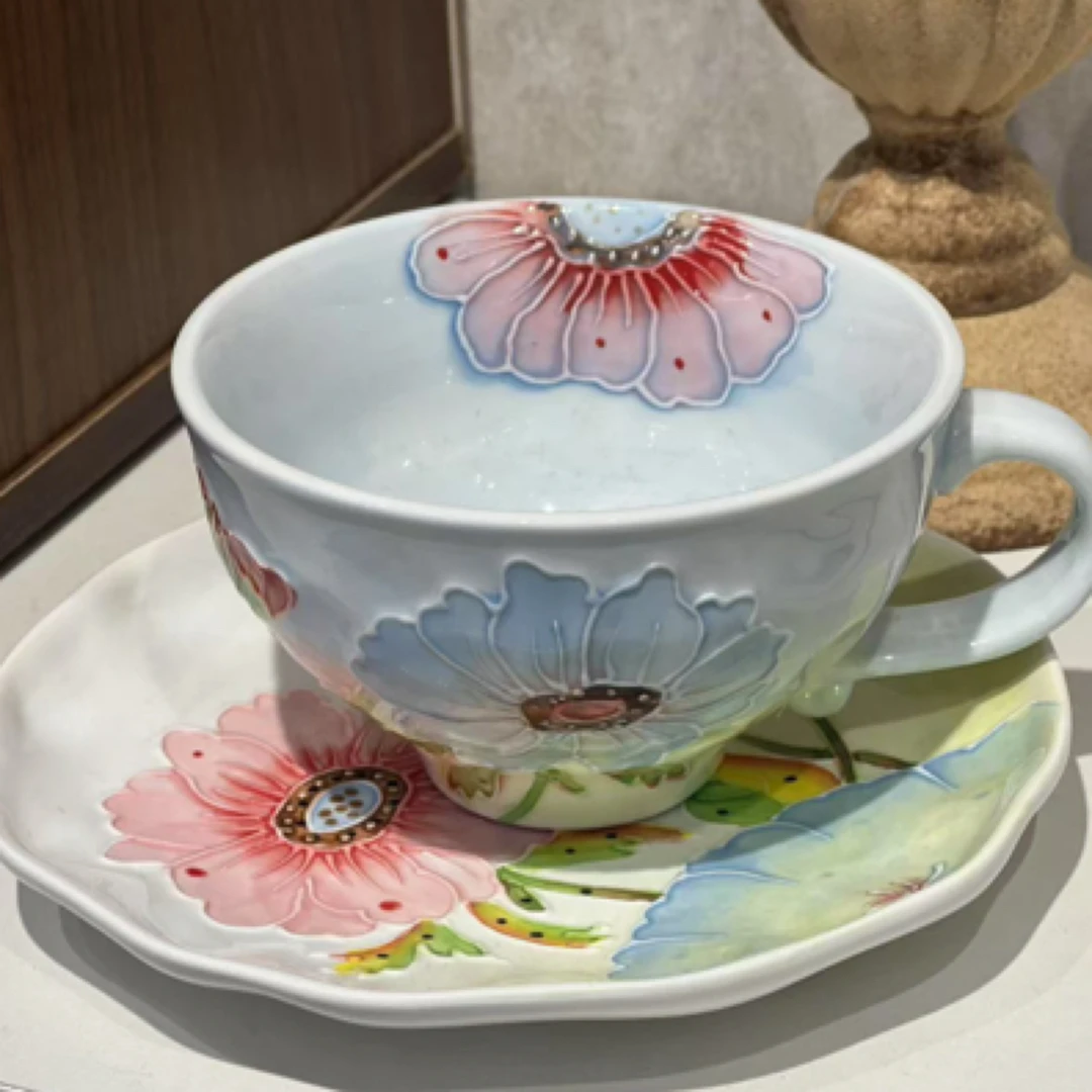 濑户烧-百花齐放咖啡杯碟