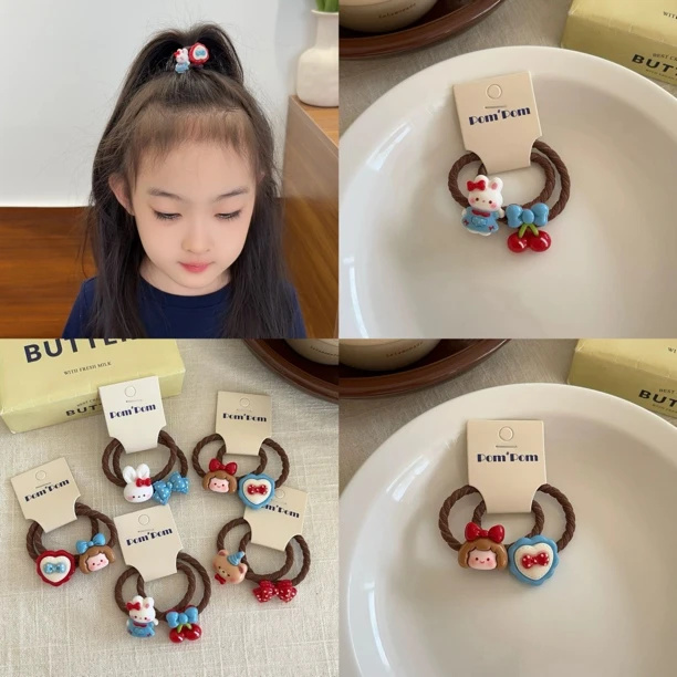 儿童蝴蝶结头绳发圈女童宝宝可爱扎头发绳高弹力小女孩橡皮筋发饰