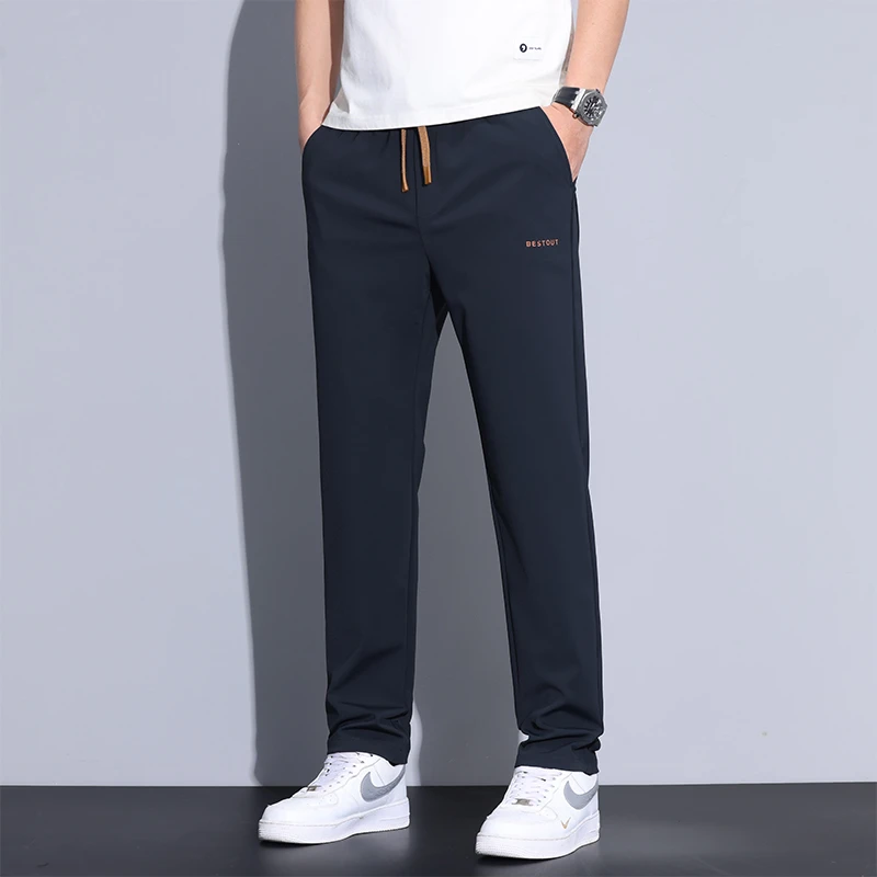 大白鲨2025秋季新款休闲宽松百搭薄款潮流直筒男款运动九分裤长裤