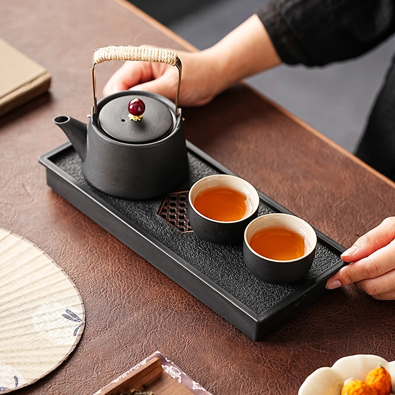 黑陶功夫茶具一壶四杯整套家用简约办公室一人泡茶小套装轻奢高档