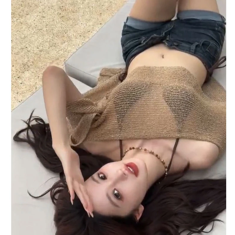 性感辣妹风披肩上衣女夏季新款露肩显瘦高级感宽松针织衫配短裤