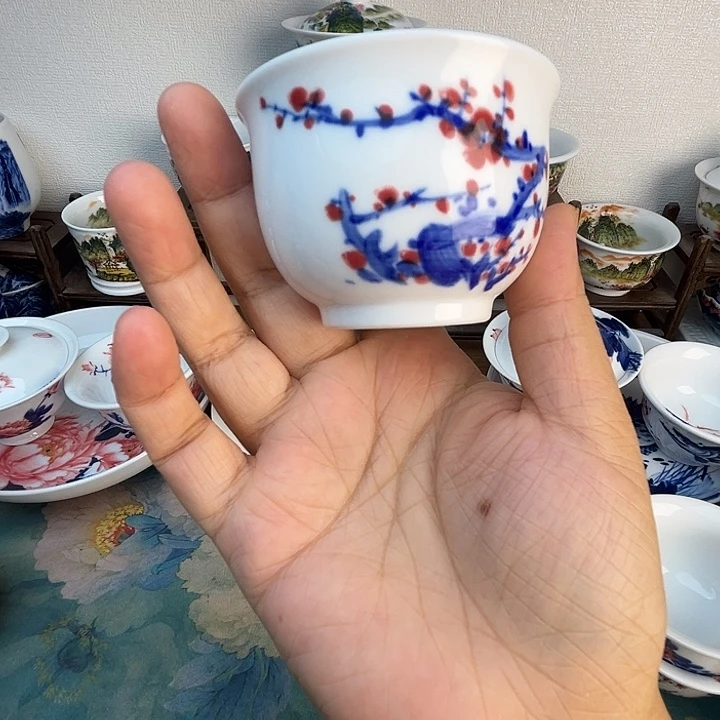 忠意堂釉下彩梅花微瑕不退