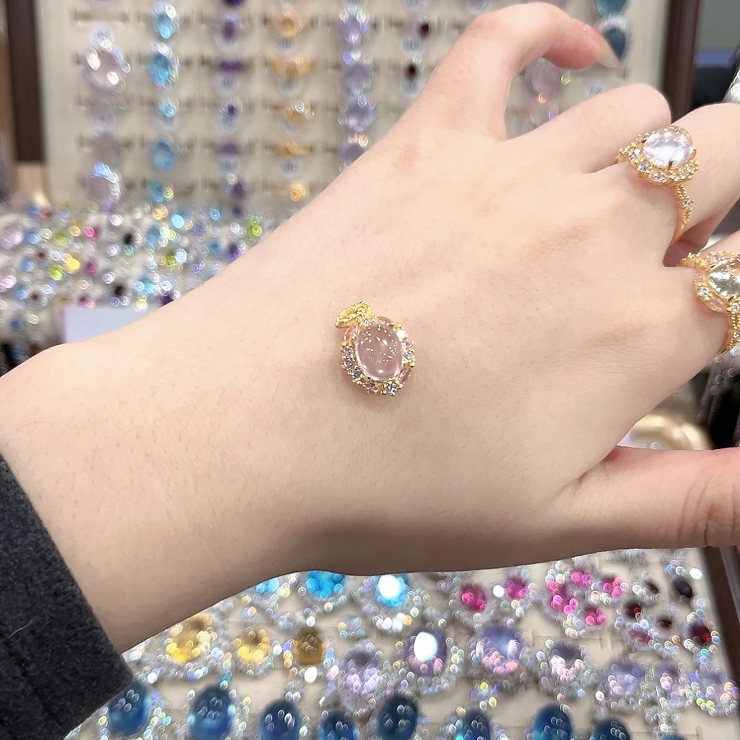 烟晶戒指银S925镶嵌