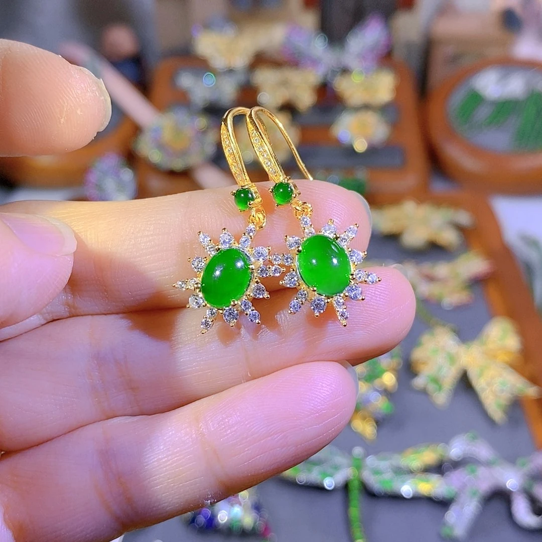 颈饰银S925镶嵌翡翠