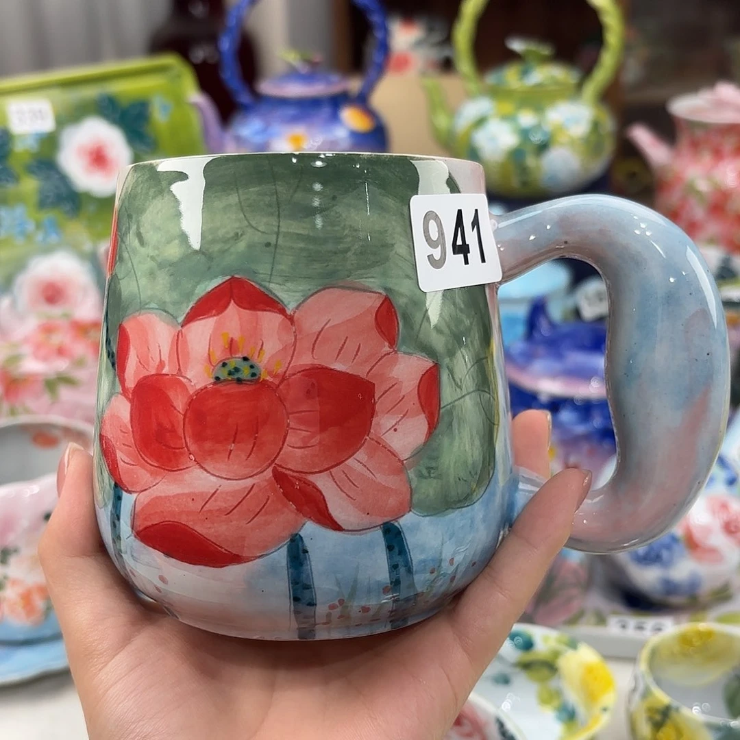 景德镇手绘高温釉下彩陶瓷茶具