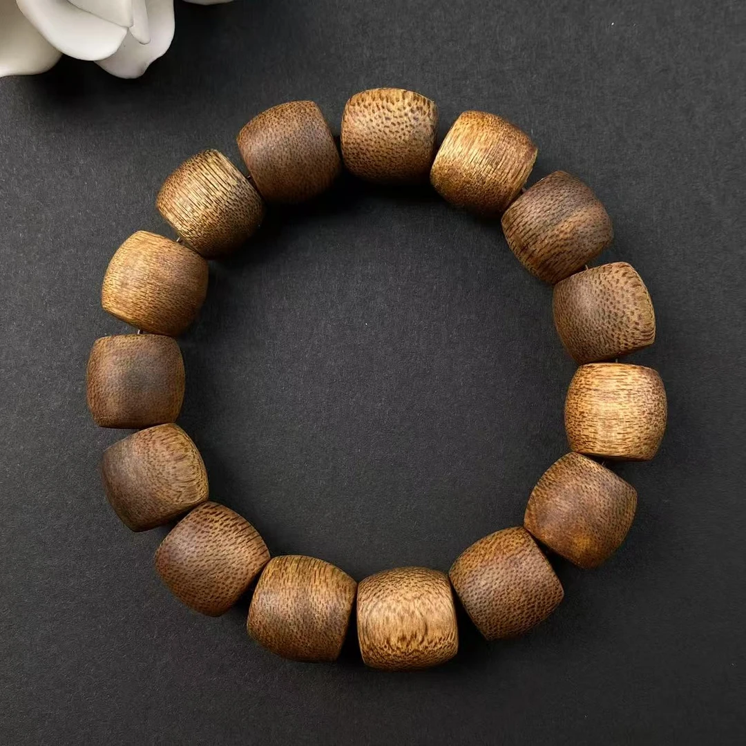 沉香【Lily】G080越南芽庄绿奇1.4单圈桶珠手串（多样性发货一条）