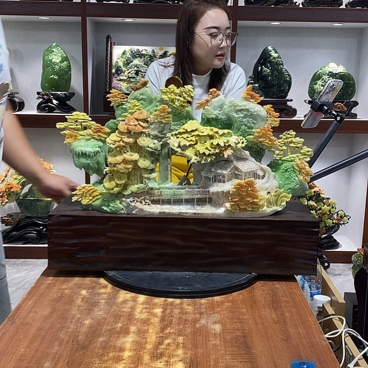 快***）玉山水摆件 玄关摆件