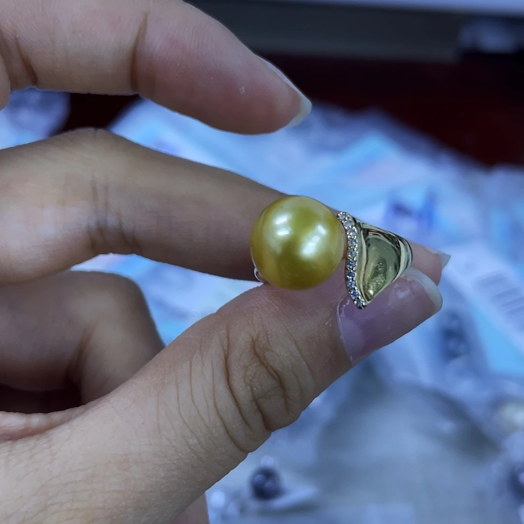 银S925镶嵌戒指海水珍珠