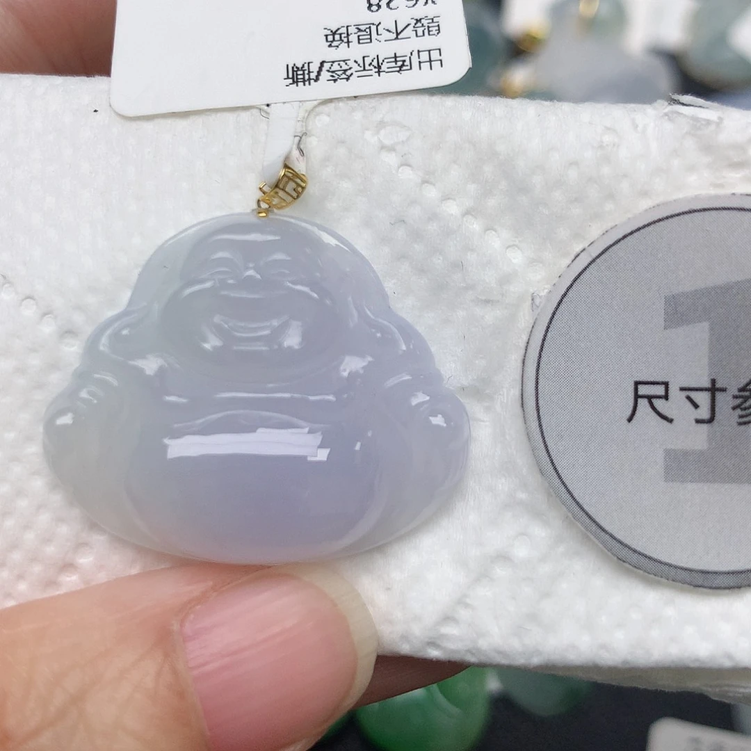 颈饰18K金镶嵌翡翠天然缅甸A货翡翠
