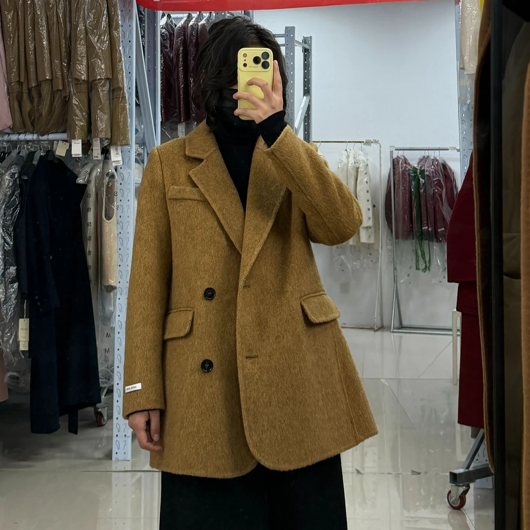 813西装氛围感羊毛外套女冬双面呢短款毛呢外套