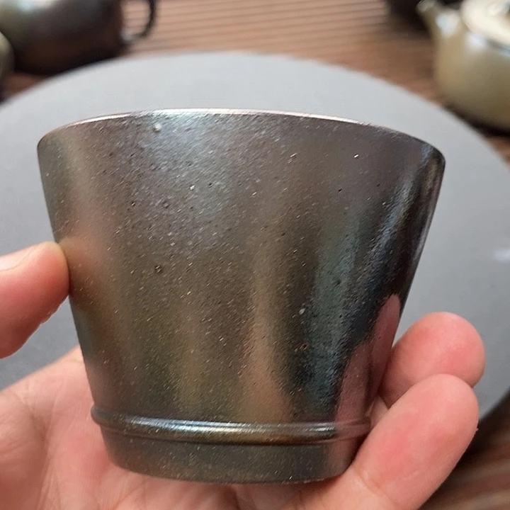 茶杯紫砂宜兴紫砂柴烧主人杯