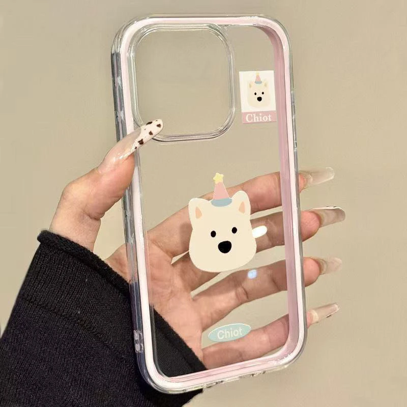 ins帽子西高地小狗适用苹果16promax手机壳iPhone15新款14/13软套