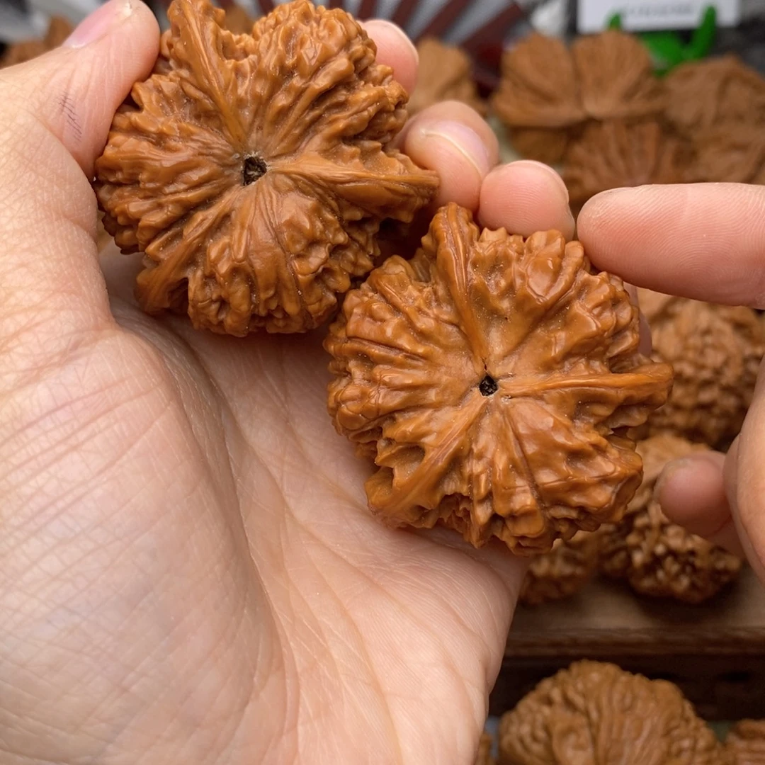 文玩核桃把件44官帽三棱